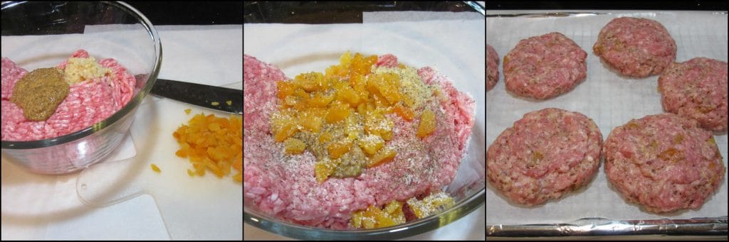 How to make Juicy Pork Burgers with Dried Apricots and Grainy Mustard - kudoskitchenbyrenee.com