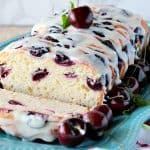 Low Sugar Cherry Yeast Bread with White Chocolate Ganache Drizzle - kudoskitchenbyrenee.com