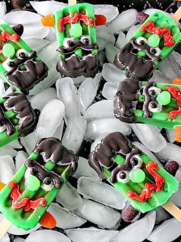 Frozen Frankenstein Pudding Pops - kudoskitchenbyrenee.com