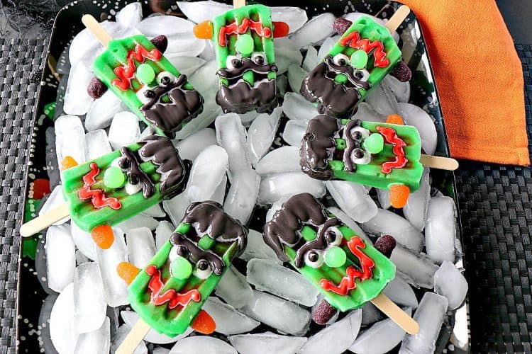 frozen frankenstein pudding pops with video presentation #halloweentreatsweek