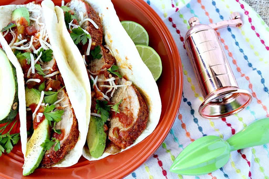 Lime Marinated Mexican Pork Tenderloin Tacos - kudoskitchenbyrenee.com