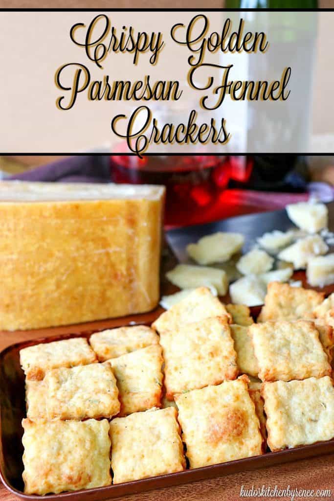 When you're in possession of the "King of Cheese," you want to use it in everything from snacks to the main course. Today I'm using it in these Crispy Golden Parmigiano-Reggiano Parmesan Fennel Crackers. They're delectably addicting with their nutty, cheesy Parmesan flavor and their mild hint of fennel. - kudoskitchenbyrenee.com