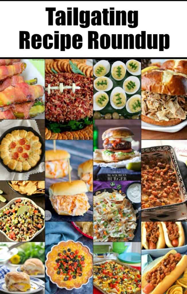 Title text collage image Tailgating Recipe Roundup 
