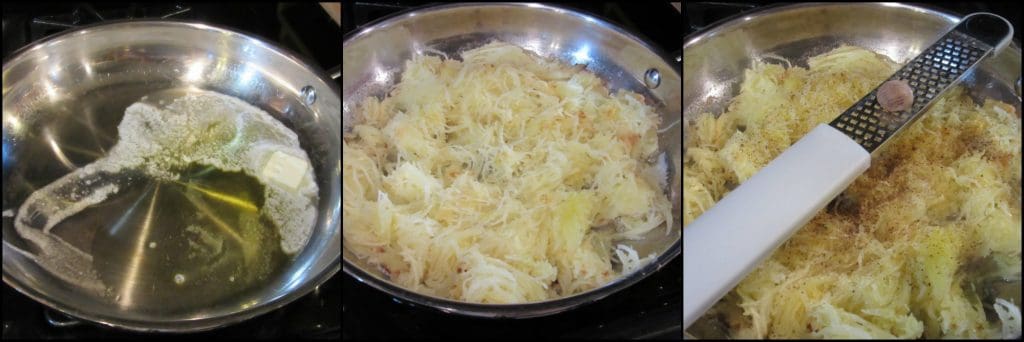 How to make a puking pumpkin with basil pesto spaghetti squash for Halloween.