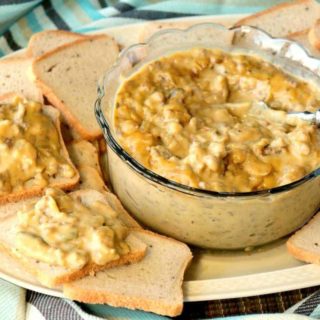 Patty Melt Dip with cocktail bread - kudoskitchenbyrenee.com