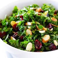 Kale Salad with Warm Cranberry Vinaigrette | Gimme Some Oven