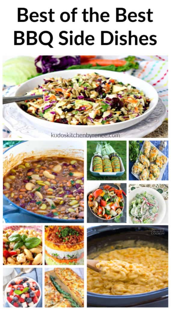 Photo collage of bbq side dishes for a recipe roundup