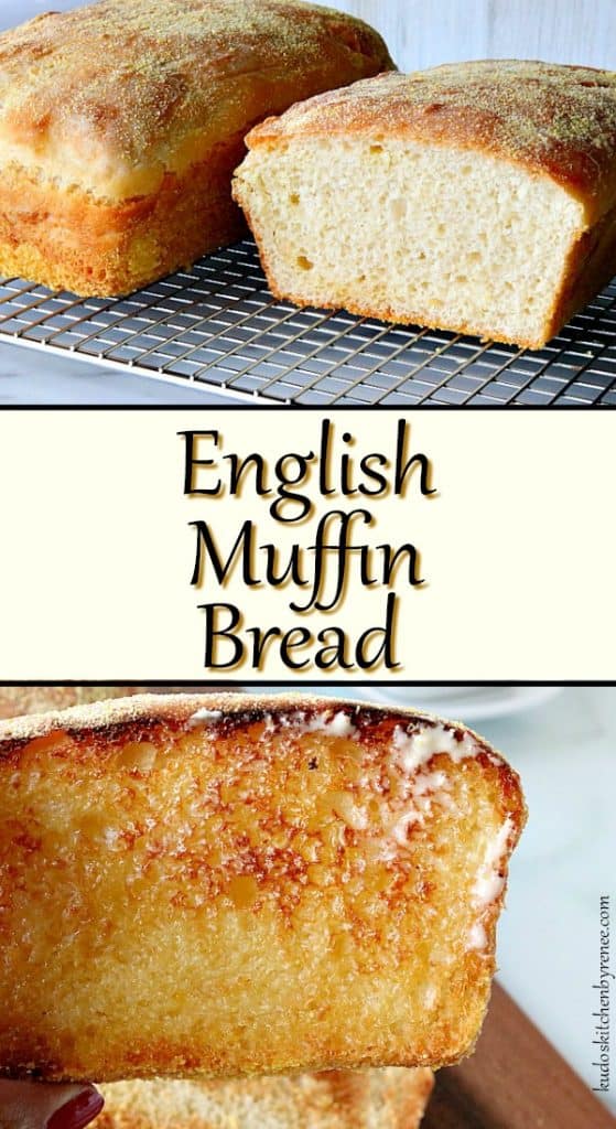 Vertical Title Text Collage Images of English Muffin Bread