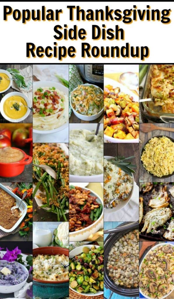 Popular Thanksgiving side dish recipe roundup opening image title text collage.