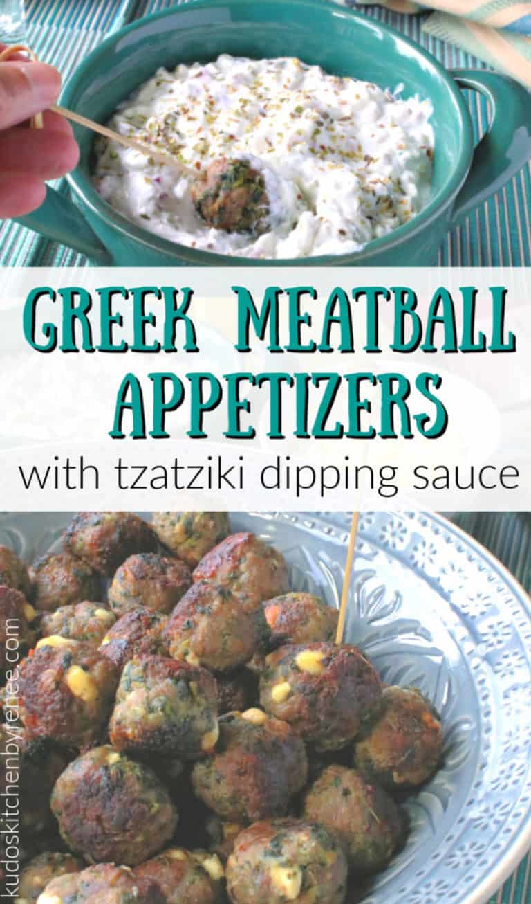 Greek Meatball Appetizers with Tzatziki Dipping Sauce Recipe