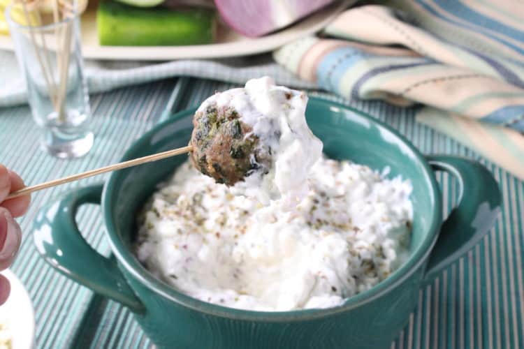 Greek Meatball Appetizers - Kudos Kitchen by Renee