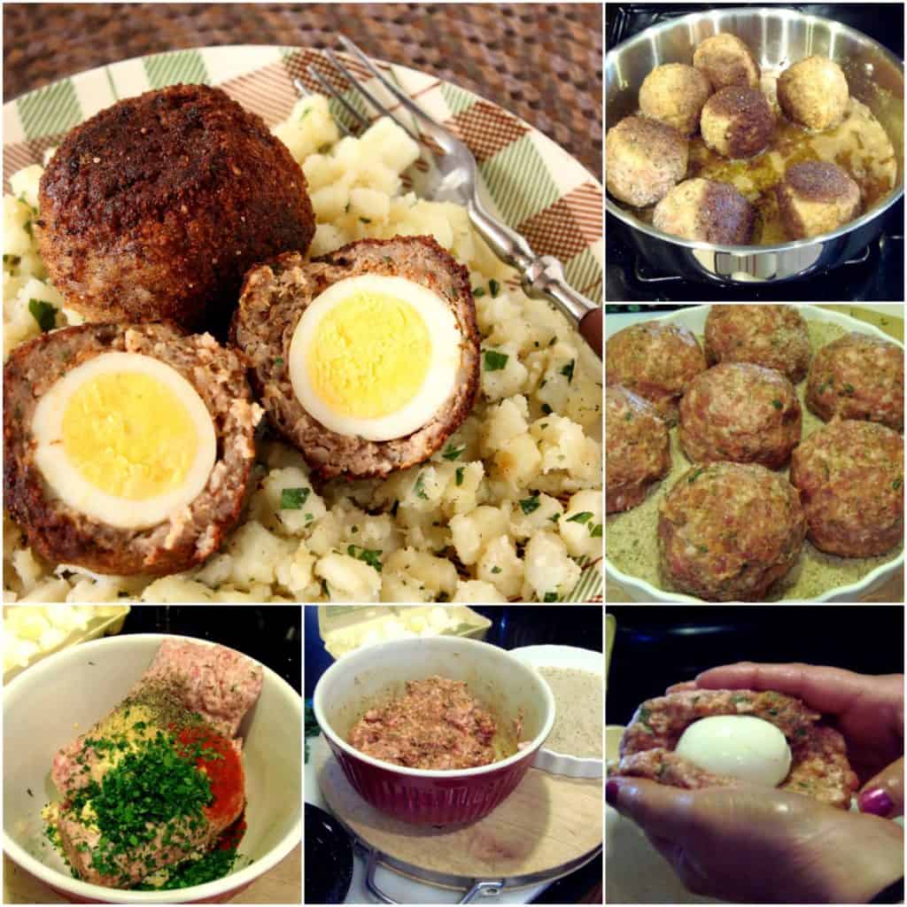 How to make Scotch eggs photo collage.