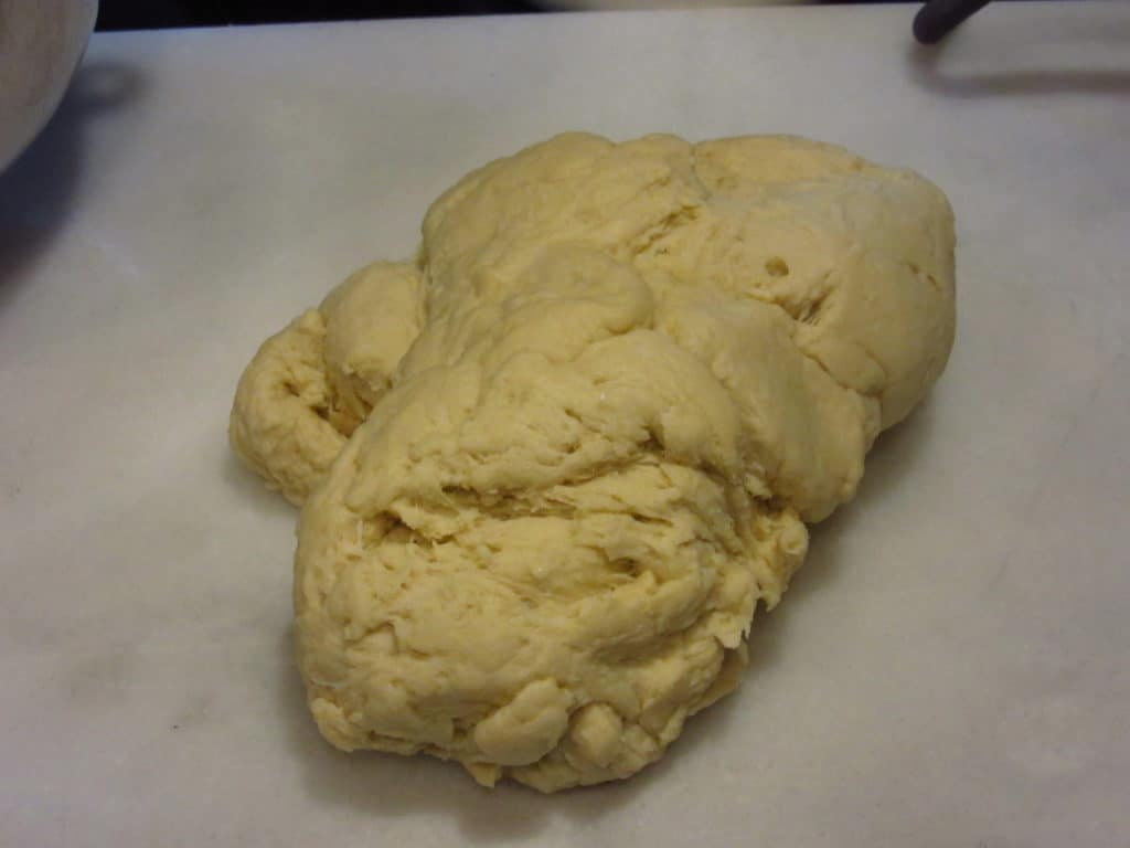 Dough on a counter.