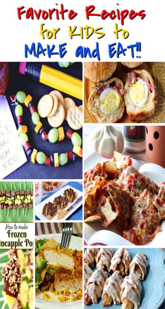 A collage of fun recipes for kids that they'll like to make.