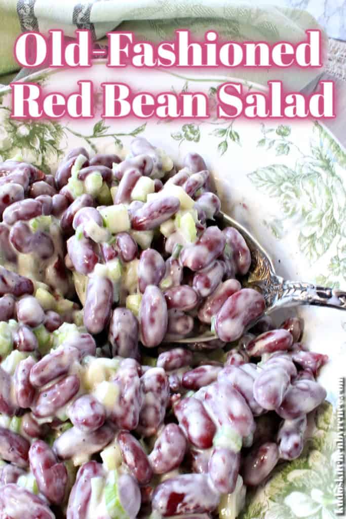 A Pinterest image with a title text for Red Bean Salad.