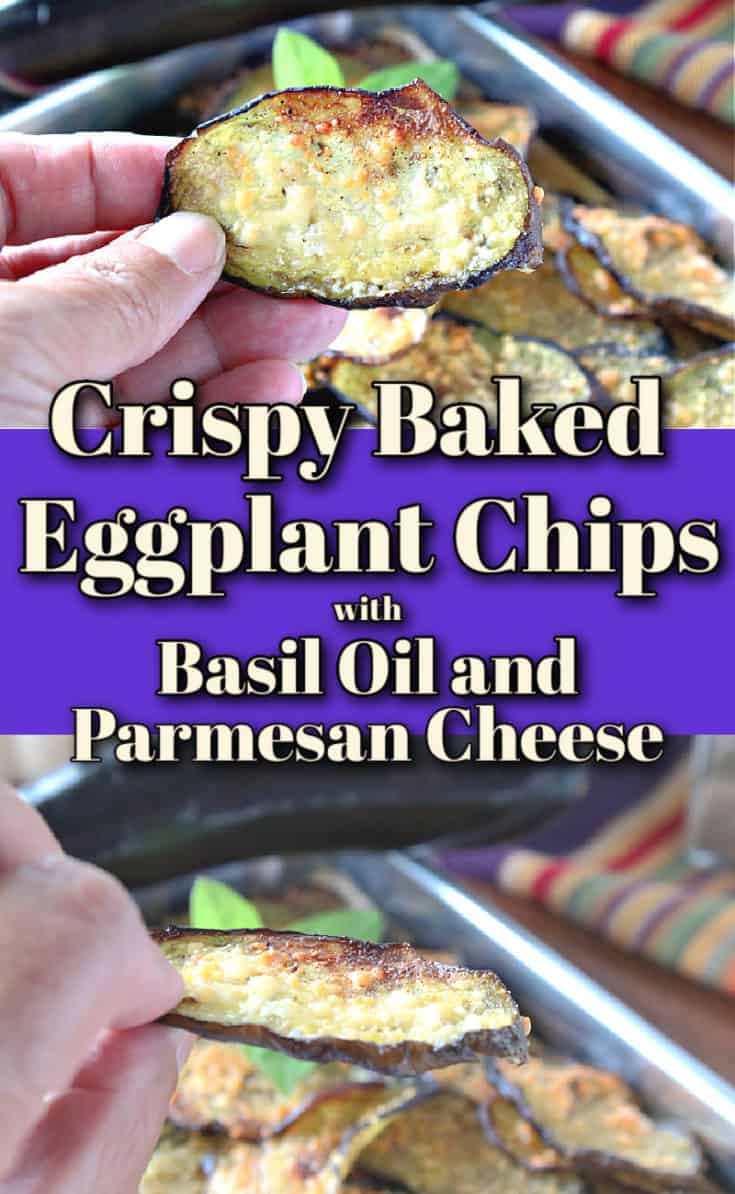 Baked Eggplant Chips with Basil and Parmesan Kudos Kitchen