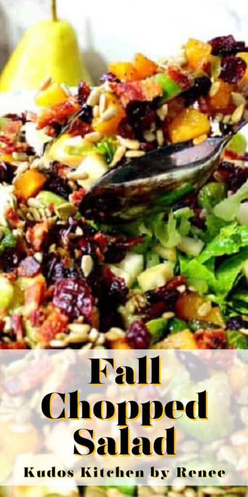 A Pinterest pin for Colorful Fall Chopped Salad with a title text.