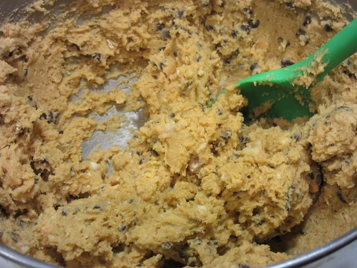 The batter of Butterscotch Ritz Cookies in a bowl.