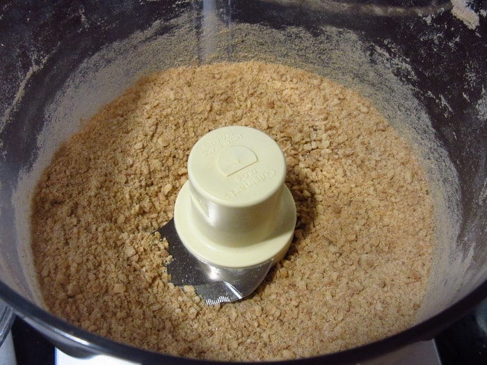 Ground up sugar cones in a food processor.