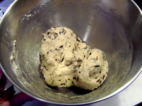 Wil rice bread dough in a stand mixer.