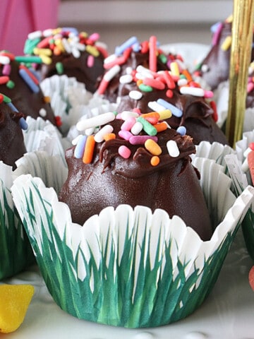 A Chocolate Peanut Butter Egg in a cute paper cup.