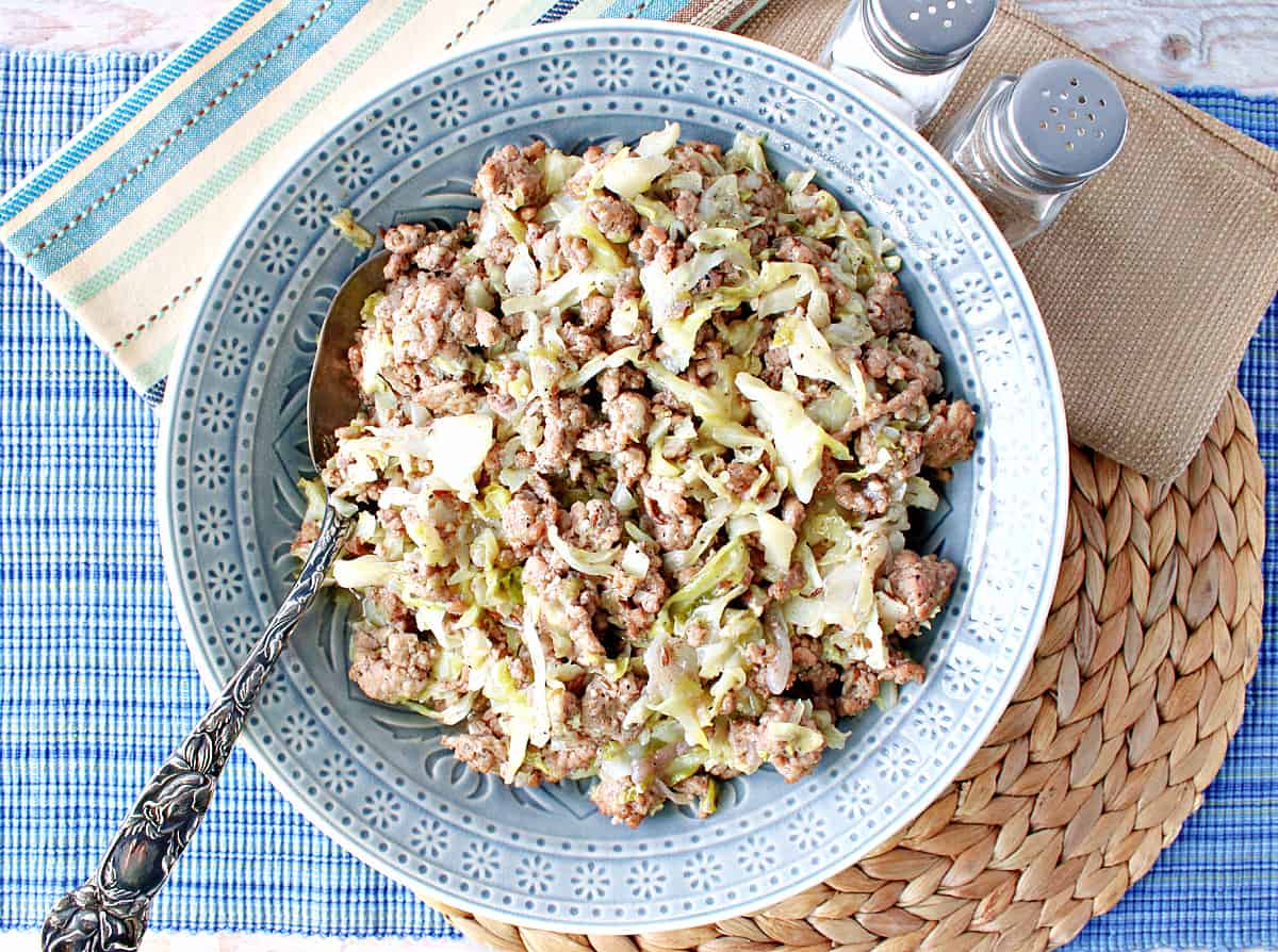 LowCalorie Ground Pork and Cabbage Skillet Kudos Kitchen