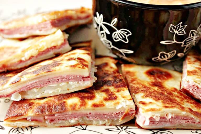 Corned Beef and Swiss Reuben Quesadillas Kudos Kitchen by Renee