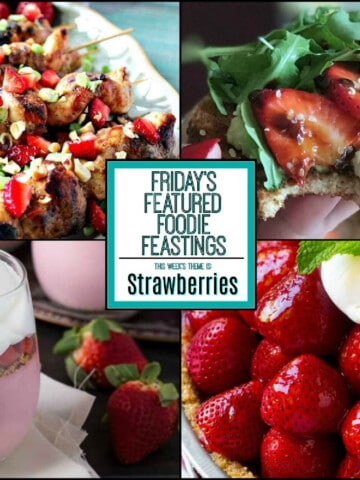 A four image collage for a Strawberry Recipe Roundup.