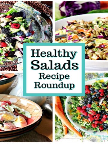 A four photo recipe collage of Healthy Salads for a roundup.