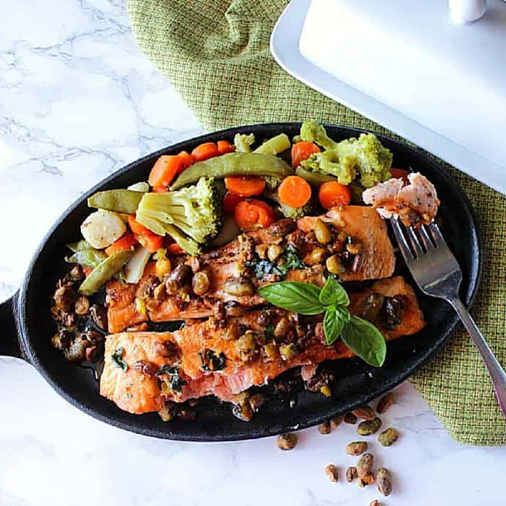 Salmon Fillets with Pistachio Basil Butter Recipe Kudos Kitchen