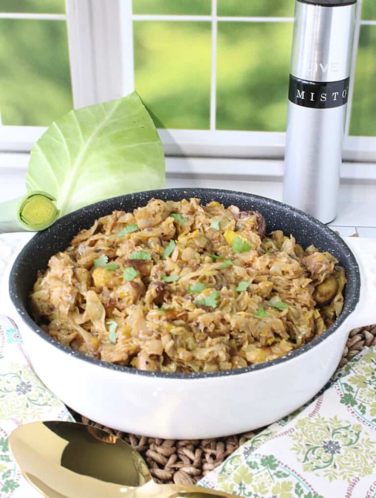 Fried Cabbage and Leeks with Roasted Smashed Potatoes Kudos Kitchen