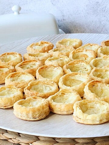 Baked and ready to fill Puff Pastry Appetizer Cups.