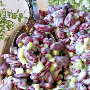 A spoonful of Kidney Bean Salad.