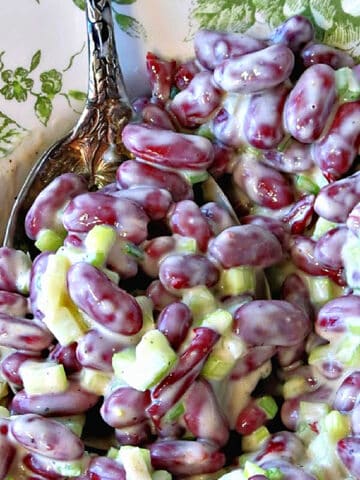 A spoonful of Kidney Bean Salad.