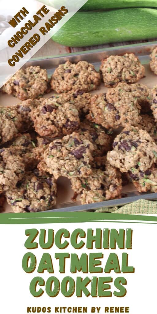 Pinterest image for Zucchini Oatmeal Cookies.