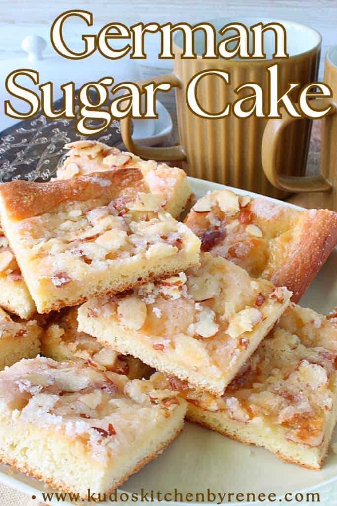 A Pinterest pin for German Sugar Cake along with a title text.