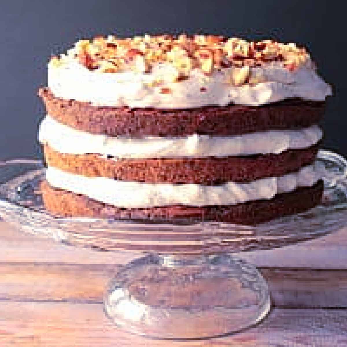 Chocolate Hazelnut Cake with Whipped Cream, image size:1200x1200