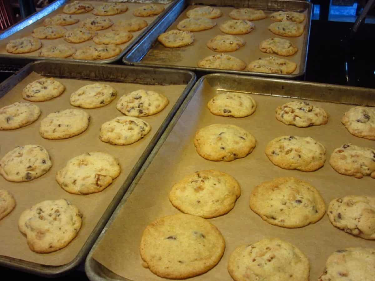 Baking sheets filled with Take 5 Cookies