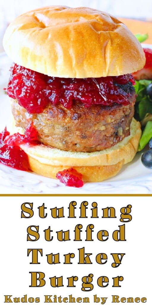 A Pinterest pin for Stuffing Stuffed Turkey Burgers.