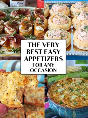 A four image collage for the Very Best Easy Appetizers for Any Occasion.