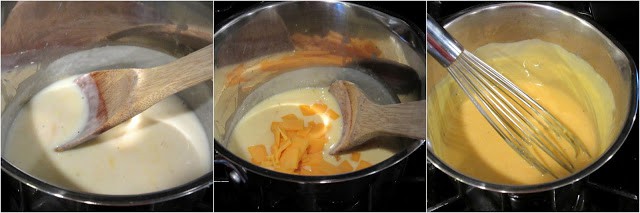 How to make cheese sauce photo collage.