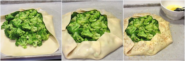 How to make a broccoli crostata photo collage.