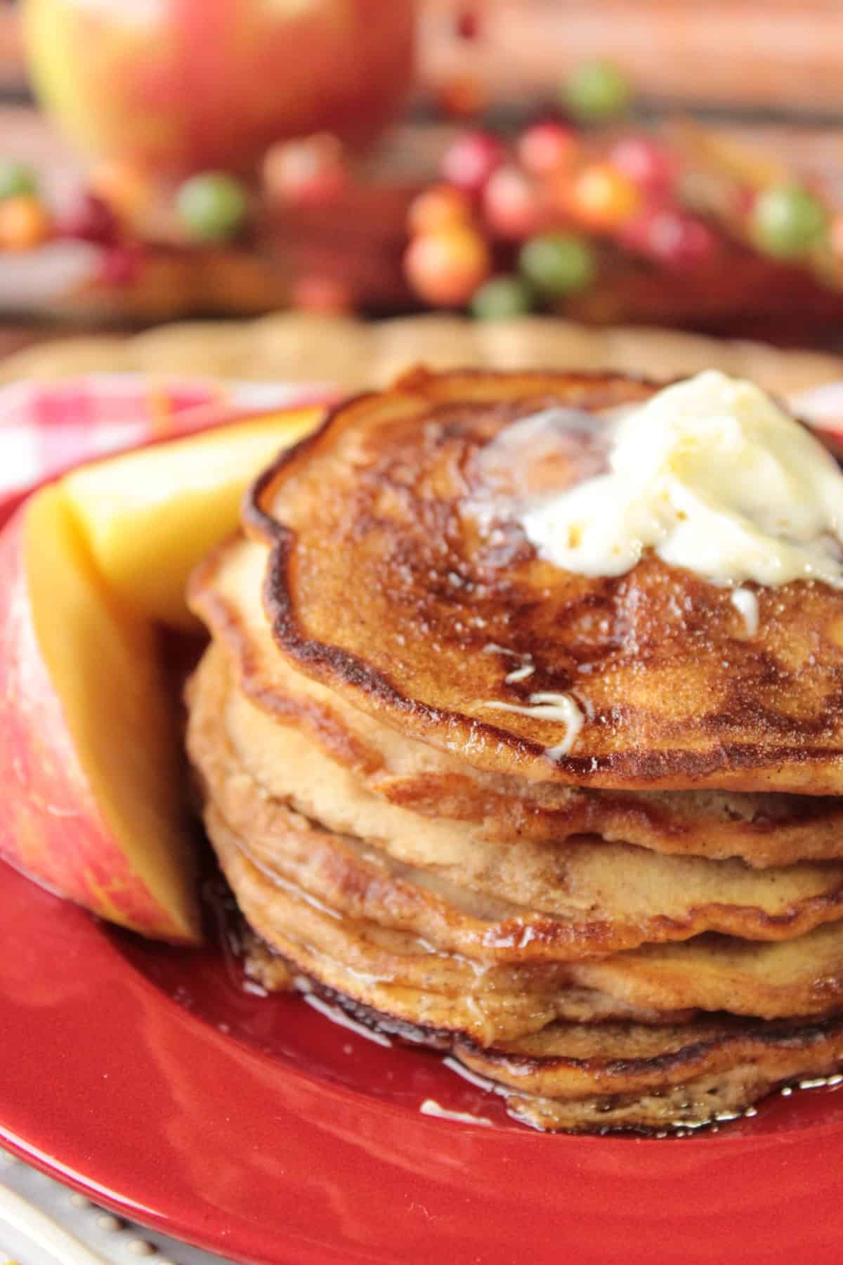 Apple Cider Pancakes - www.kudoskitchenbyrenee.com